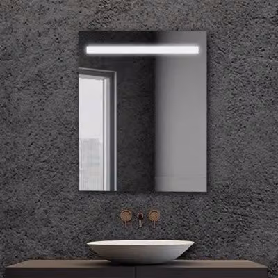 Specchio da bagno INBAGNO rettangolare con fascia LED superiore, colore bianco, L: 50 cm, H: 70 cm