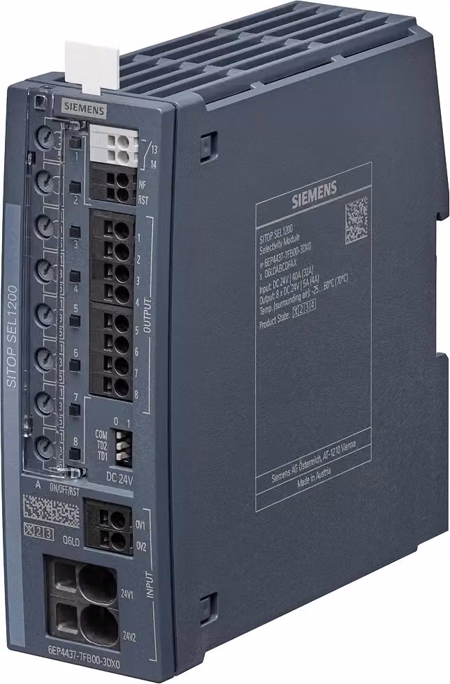 Modulo di selettività Siemens SITOP SEL1200, 24 V DC/8 x 1 ... 5 A con segnale di somma conta... 6EP44377FB003DX0