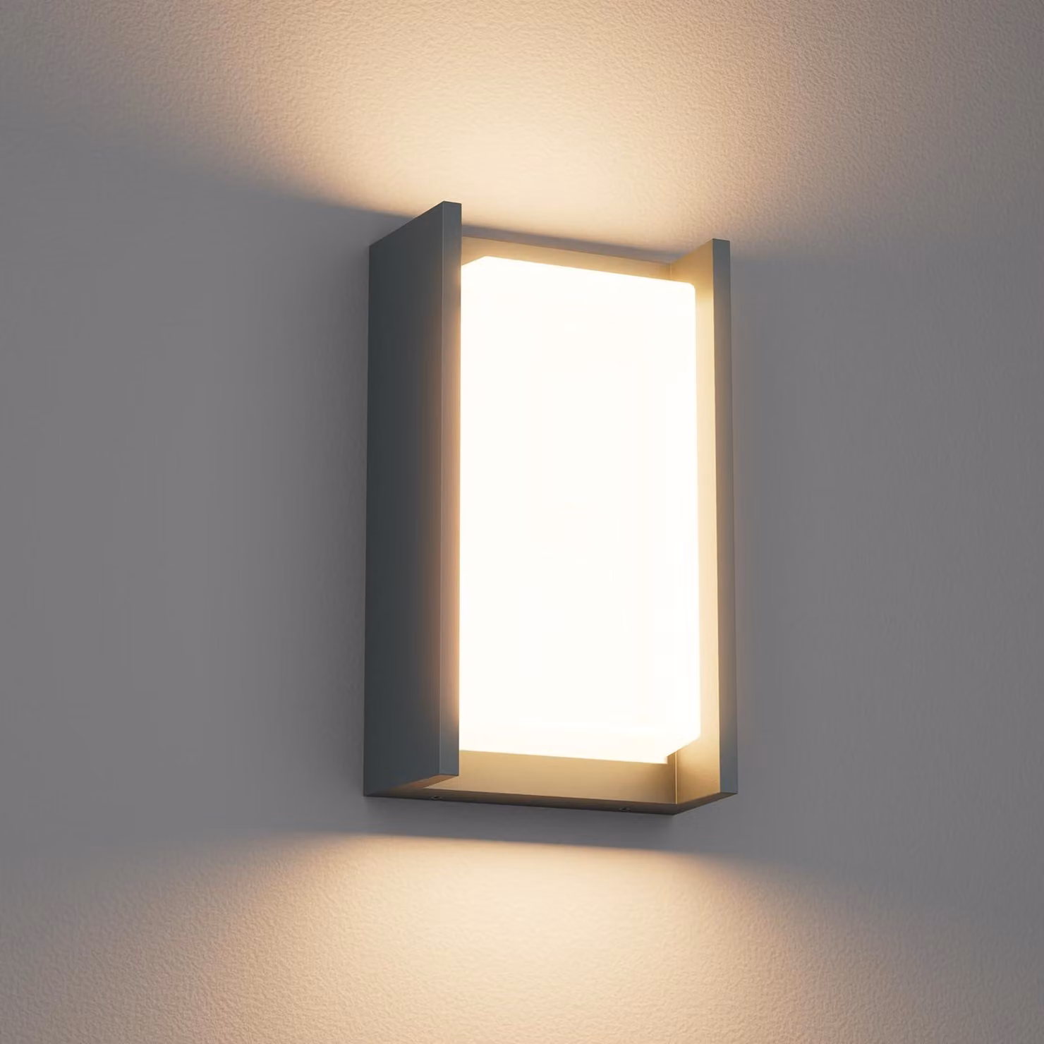 Lampada da parete esterna a LED, 24 W, 3000 K, luce calda, grado di protezione IP65, colore antracite