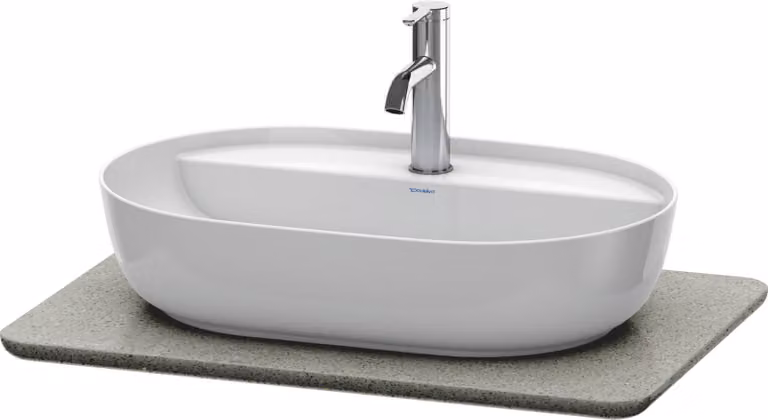 Console en pierre de quartz Duravit Luv LU9465, largeur 688mm, adaptée au meuble sous-lavabo LU9560, LU9565, LU946503333, LU946503333