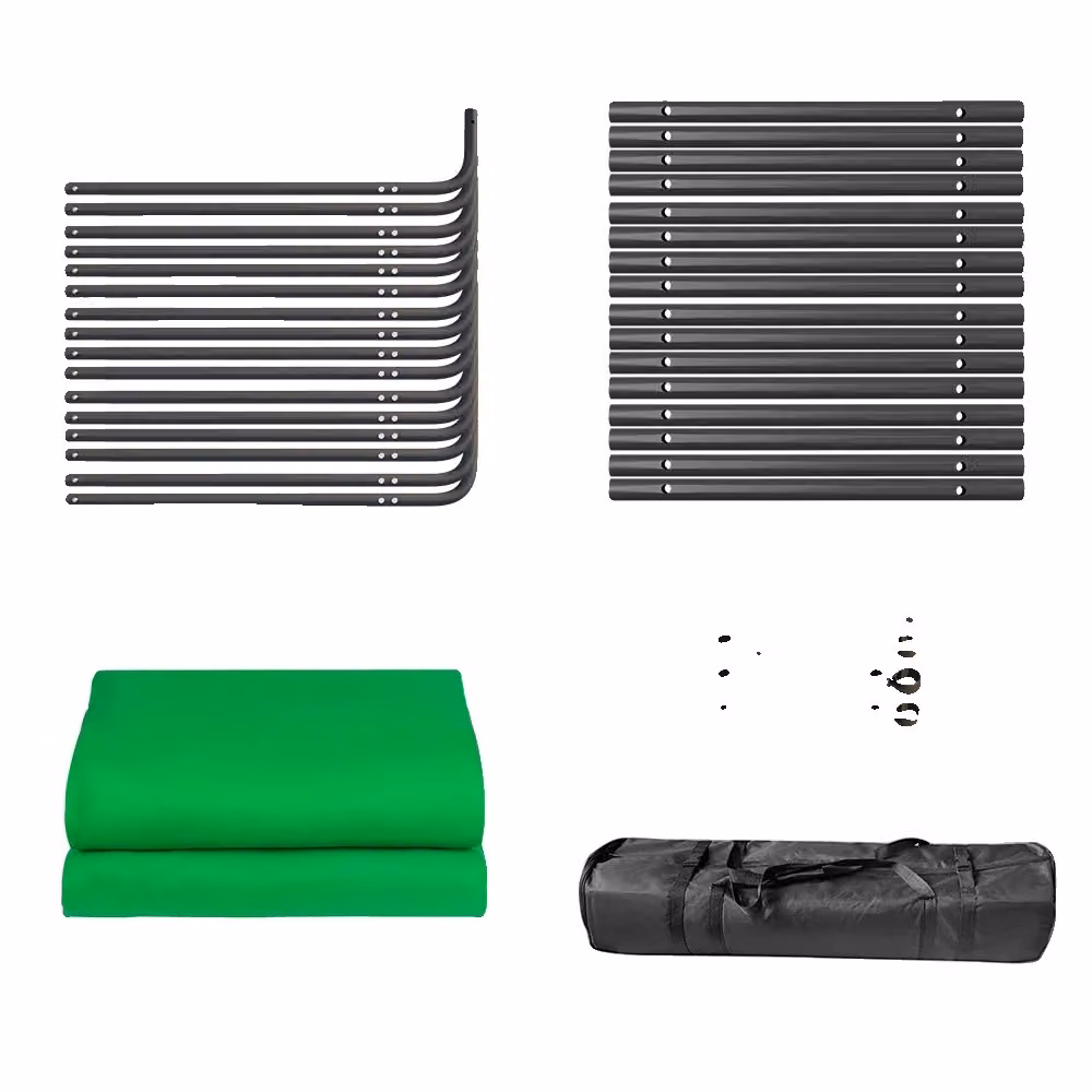 Supporto per sfondo fotografico, dimensioni 240x400 cm, tessuto di mussola tinta unita, colore verde