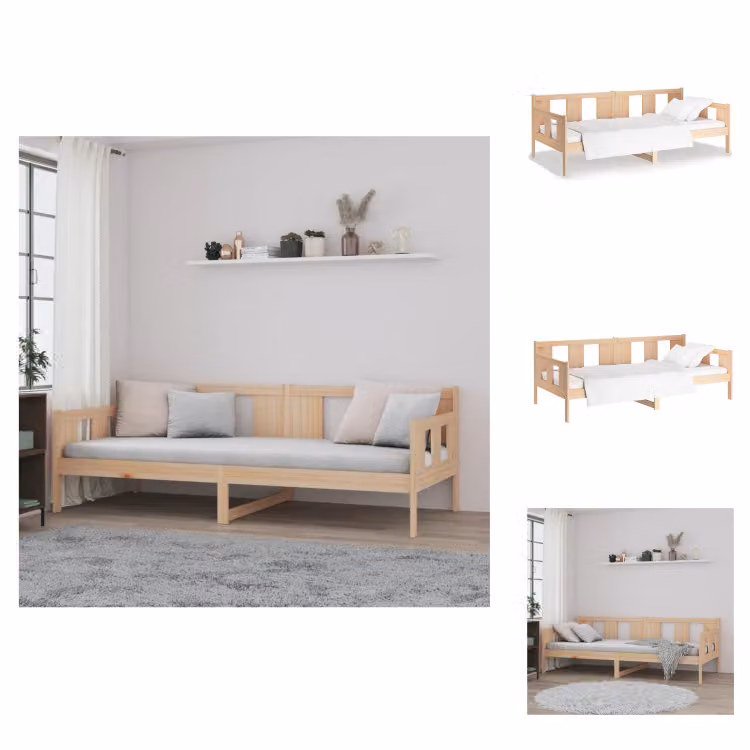 vidaXL Letto da giorno in pino massiccio 90x200 cm - Letti e strutture letto