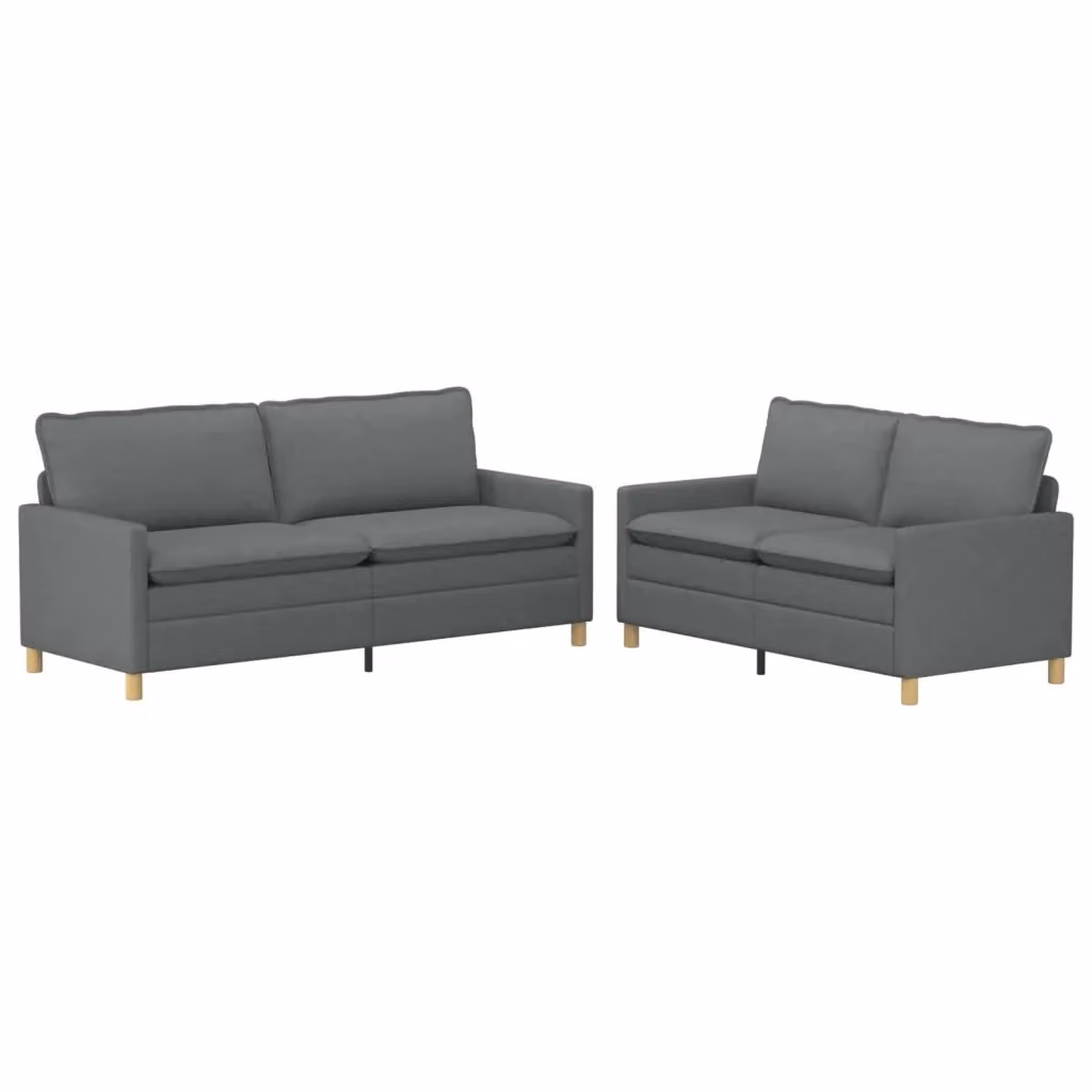 Set di 2 divani moderni vidaXL in tessuto grigio e nero con struttura in metallo per il tuo soggiorno – 2