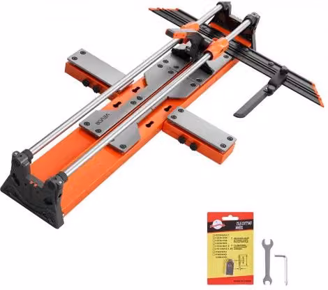 VEVOR Tagliapiastrelle Manuale da 1000 mm in Acciaio Arancione con Disco in Carburo di Tungsteno e Guida Angolare per Ceramica