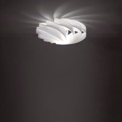 Plafoniera Moderna 5 Luci In Polilux Bianco D100 Made In Italy