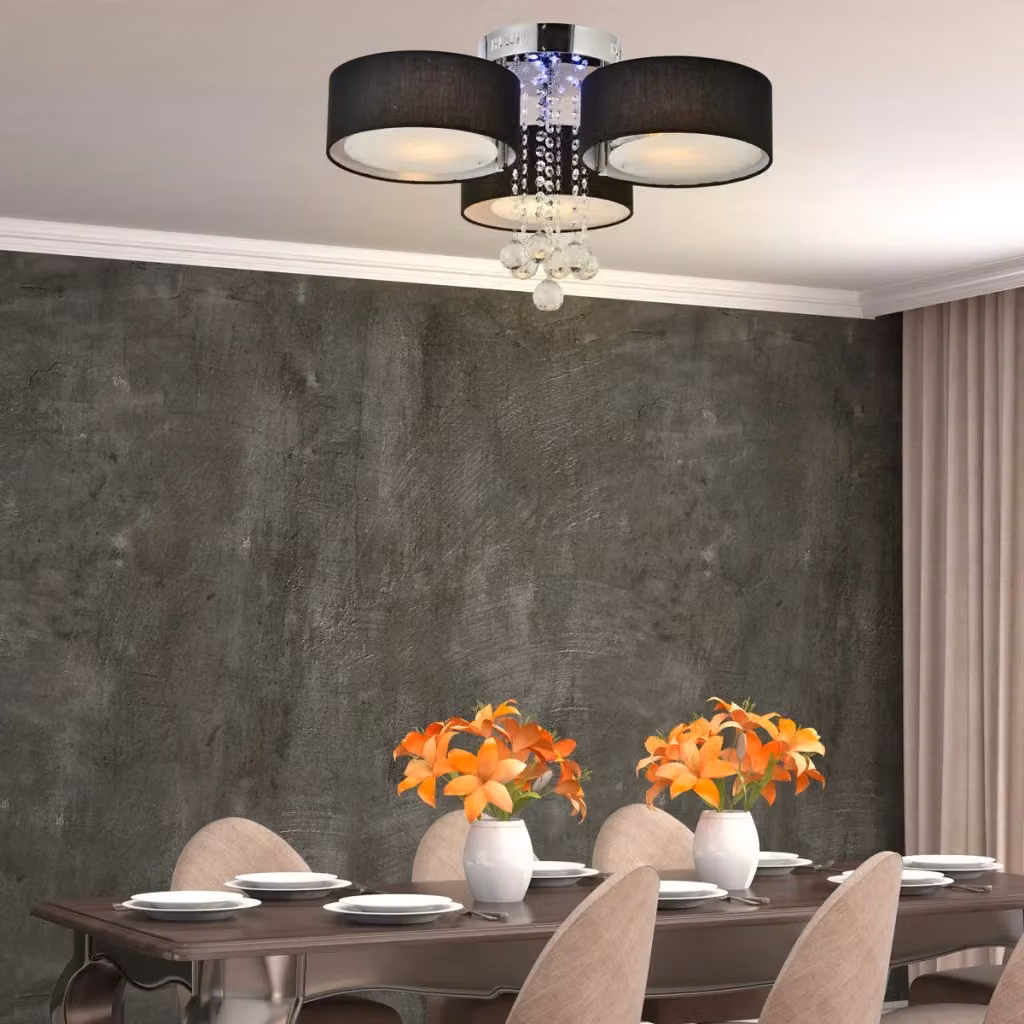 Plafoniera Gambela Light Prestige nera con 3 lampadine E27 LED, diametro 63 cm – 2