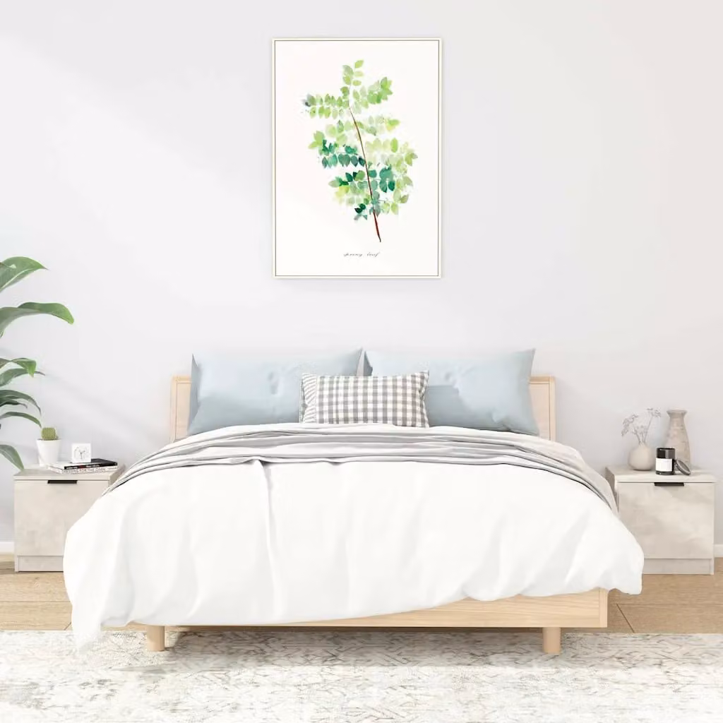 Set di 2 comodini vidaXL in stile moderno colore grigio cemento L/P/H: 40 x 39 x 40 cm