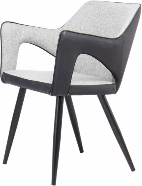 Set di 2 sedie moderne Palina in ecopelle e tessuto grigio