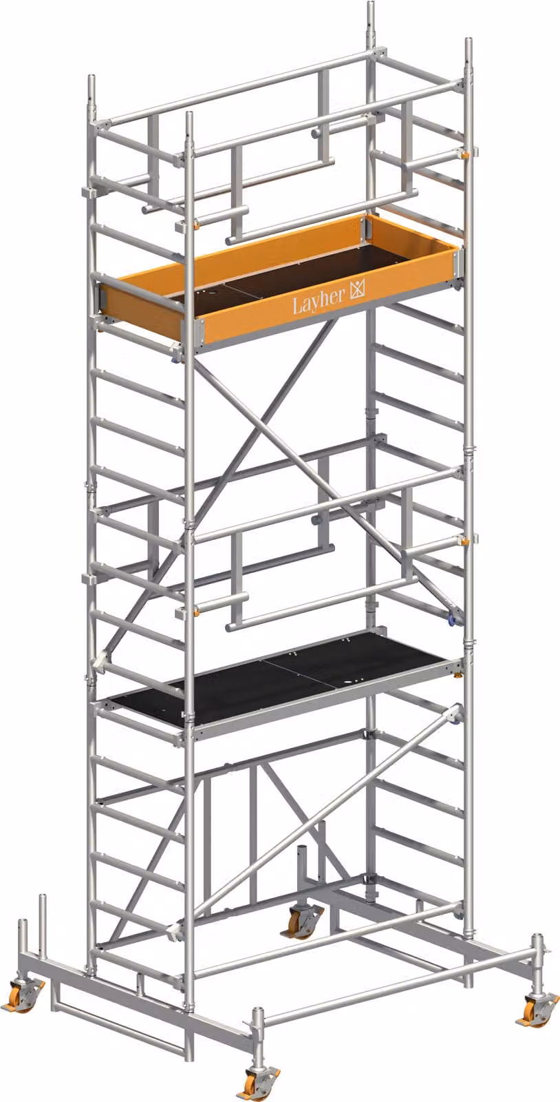 Ponteggio mobile Layher ZIFA P2 Safety Plus con doppia ringhiera 5,76 AH
