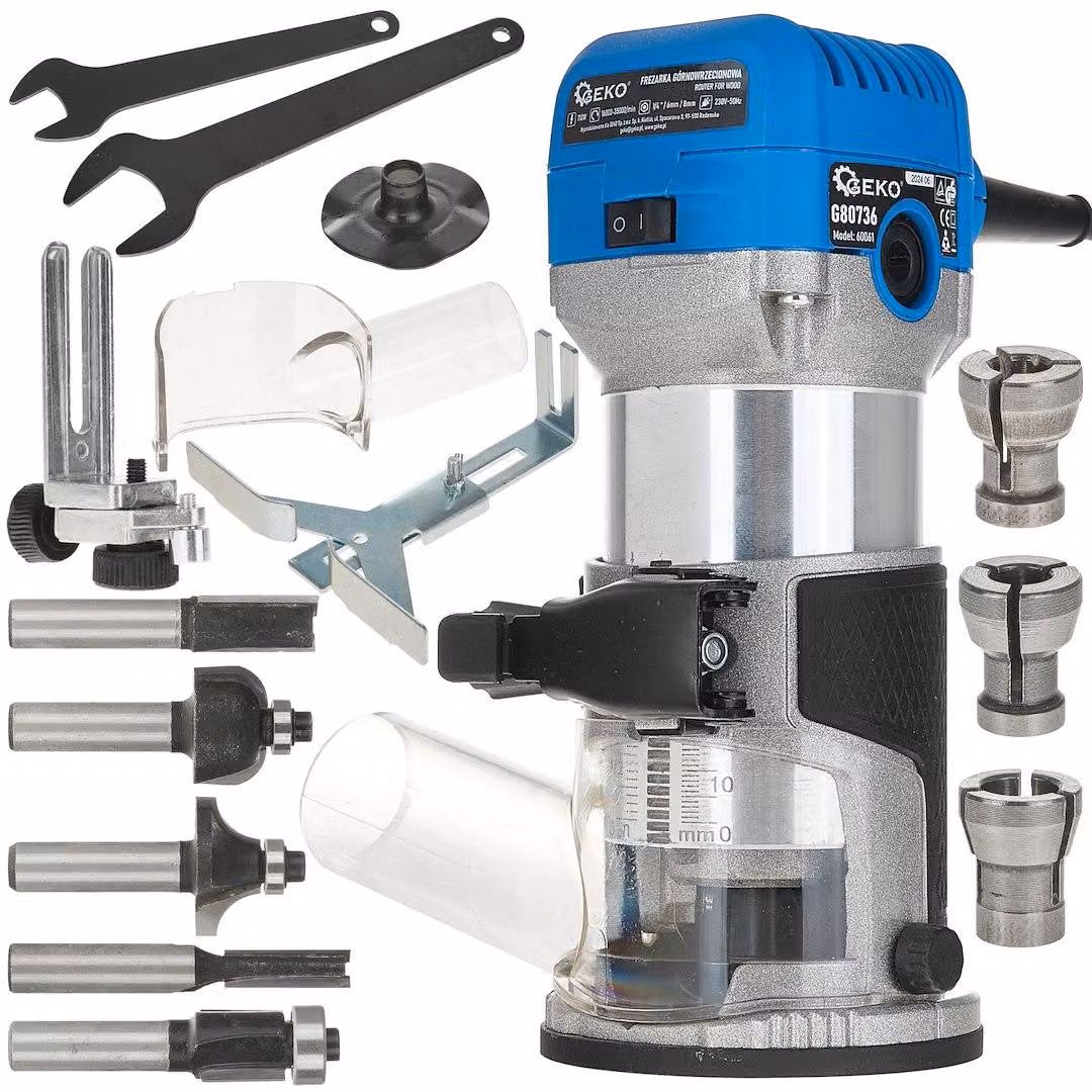 Pantografo multifunzione 710W 6/8mm 35.000 giri/min Pantografo per bordi Fresatrice con regolazione continua della profondità di fresatura Pantografo per legno