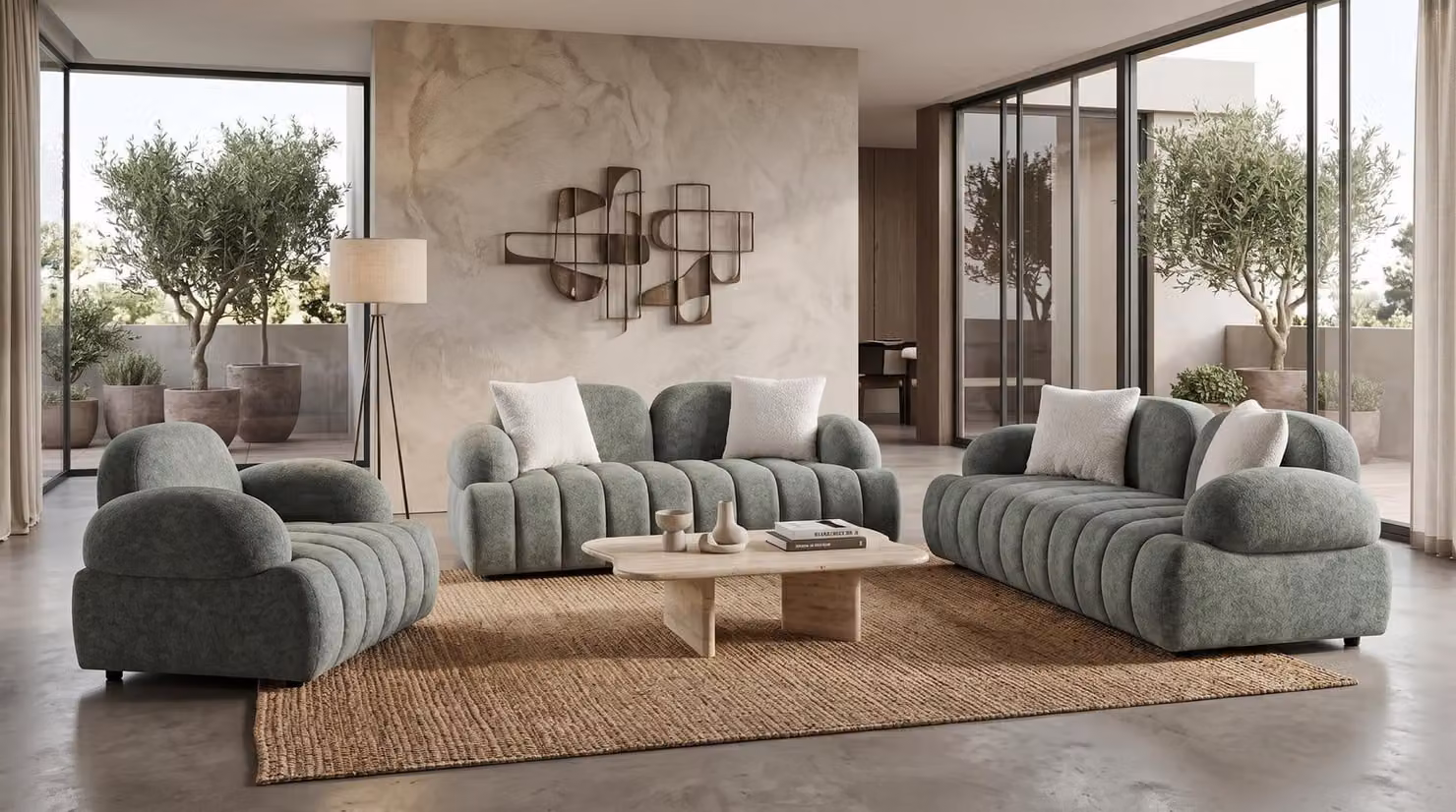 Divano verde, divani in tessuto, divani moderni, divani di design