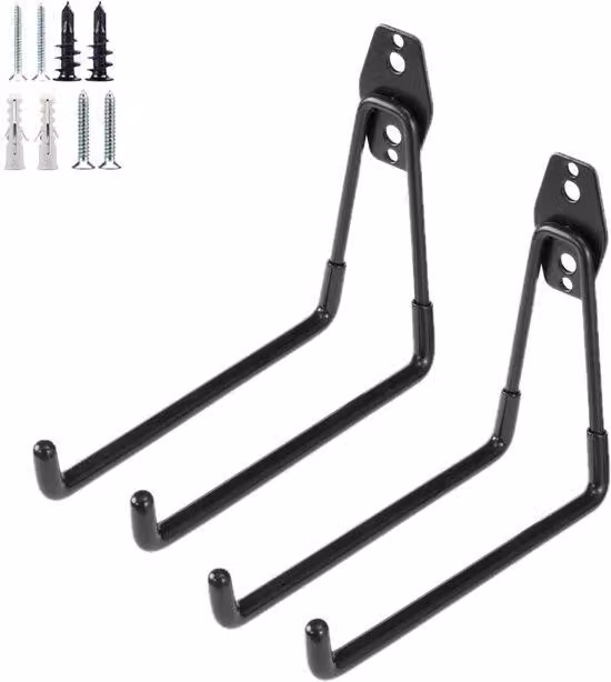 Ganci da garage, ganci da parete multifunzionali in acciaio per oggetti di grandi dimensioni a forma di U, set da 2 pezzi, per organizer da porta
