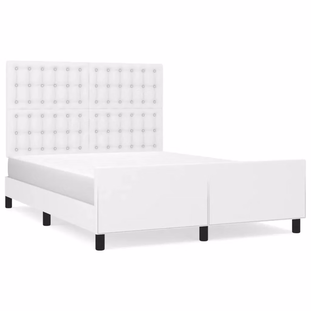 Letto con Testiera vidaXL in Similpelle Bianco L/P/H: 140 x 190 cm – 2