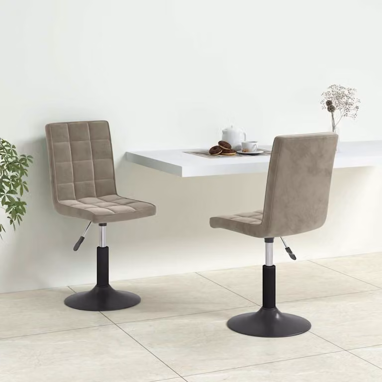 Set di 2 sedie da pranzo girevoli vidaXL in velluto grigio con design moderno