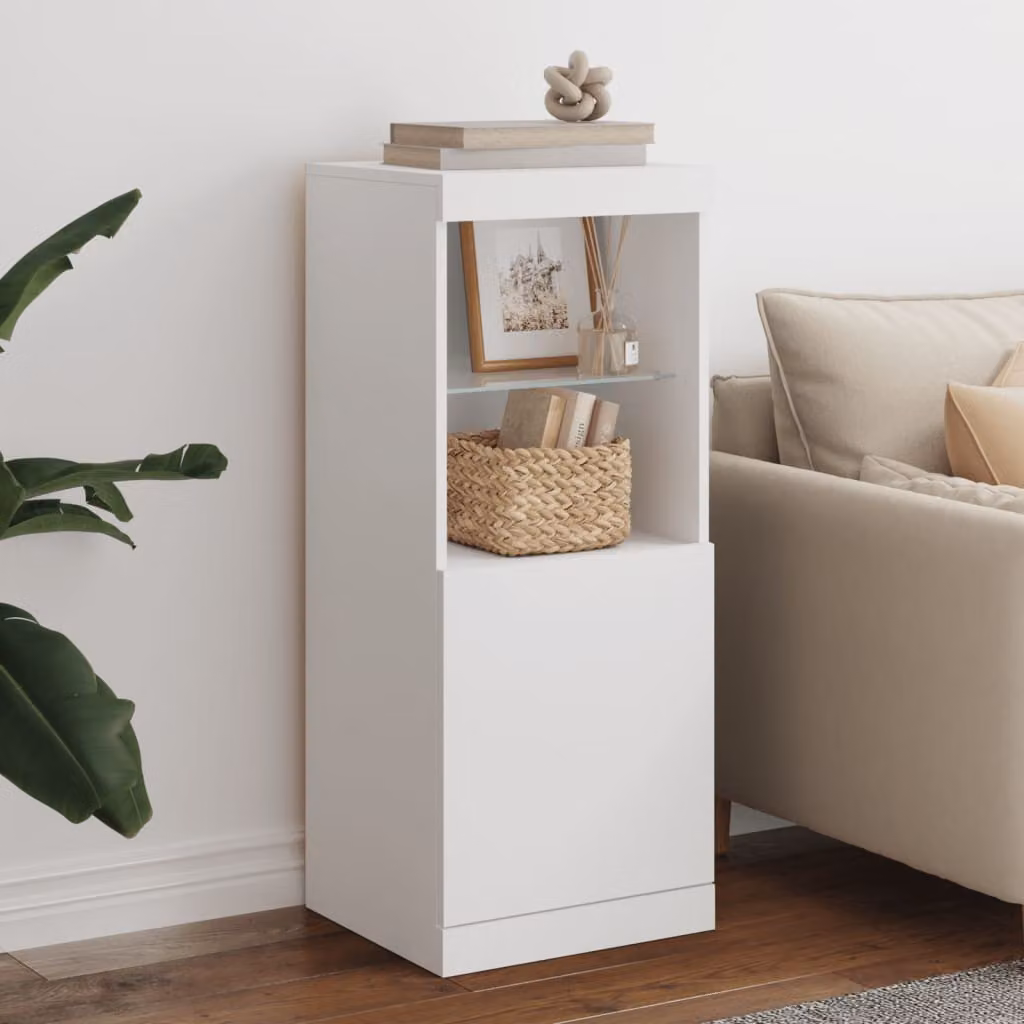 Credenza moderna vidaXL con luci LED bianca L 41 cm, P 37 cm, H 100 cm