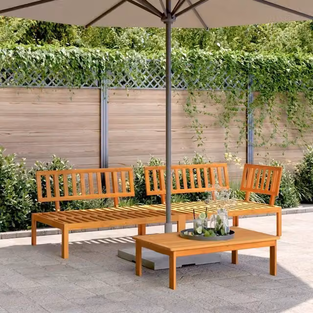 Set Divano Pallet da Giardino 3 pz in Legno Massello di Acacia 3209427