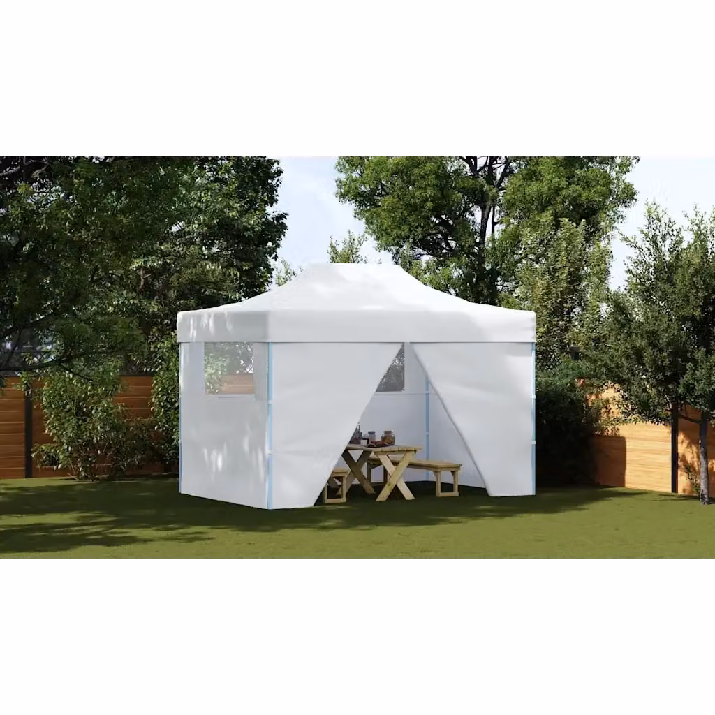Gazebo Pieghevole Professionale Outsunny con 4 Pareti e Finestre in Acciaio e PVC Bianco L/P/H: 280 x 410 x 315 cm – 2