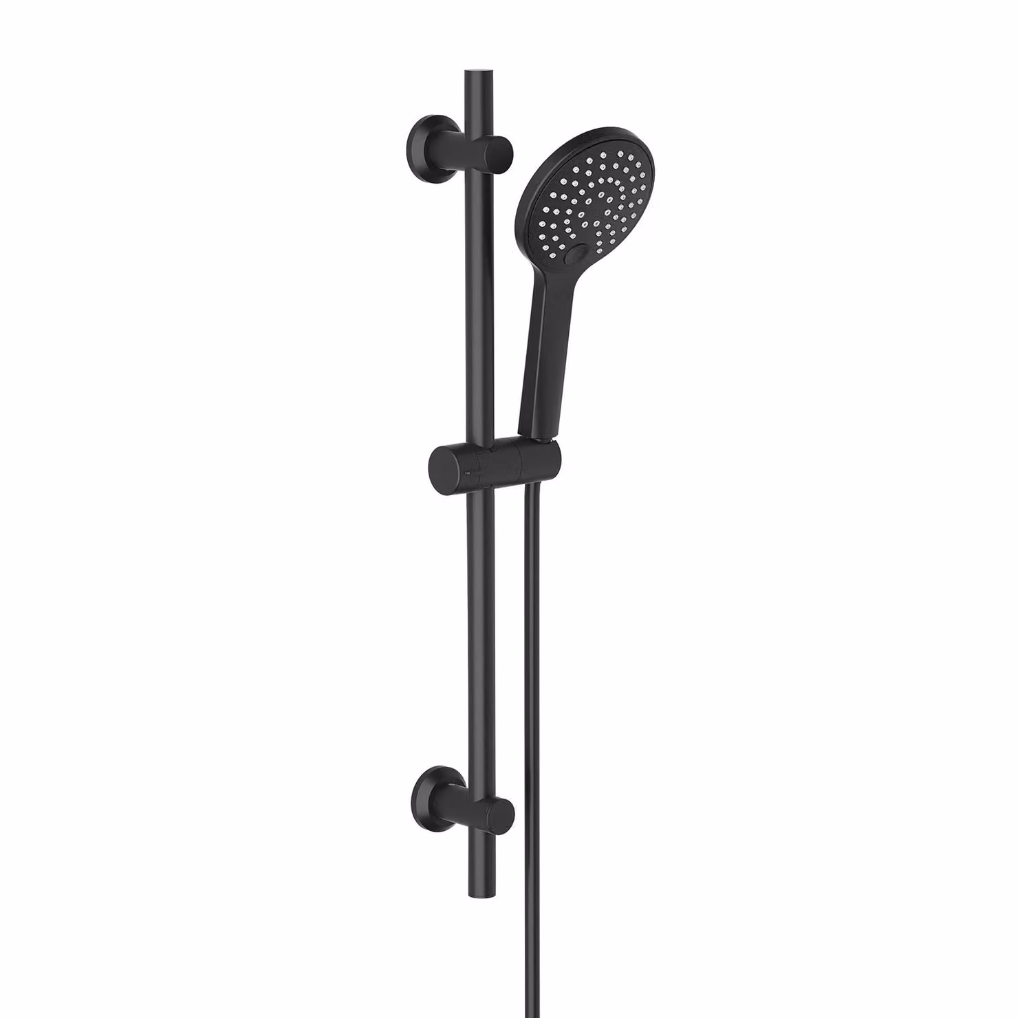 Set doccia Görbach Rail Shower kit Sistema doccia con doccetta Asta doccia Tubo doccia Set asta doccia 70 cm (D12, nero)