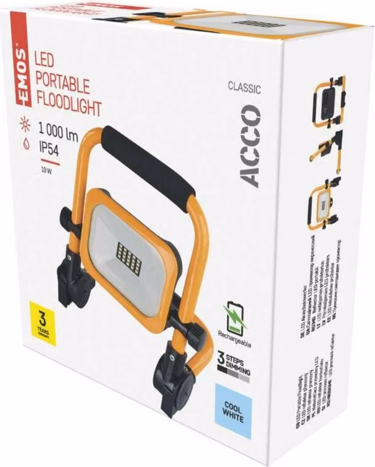 Emos Přenosný Nabíjecí Led Reflektor Acco 10W, 1000Lm, Ip54