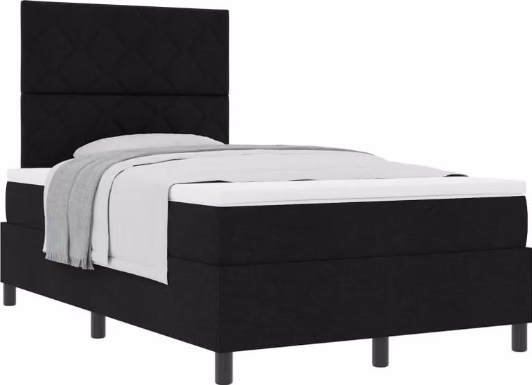 Maison Exclusive - Letto boxspring con cuscini, nero, 120 x 200 cm, tessuto