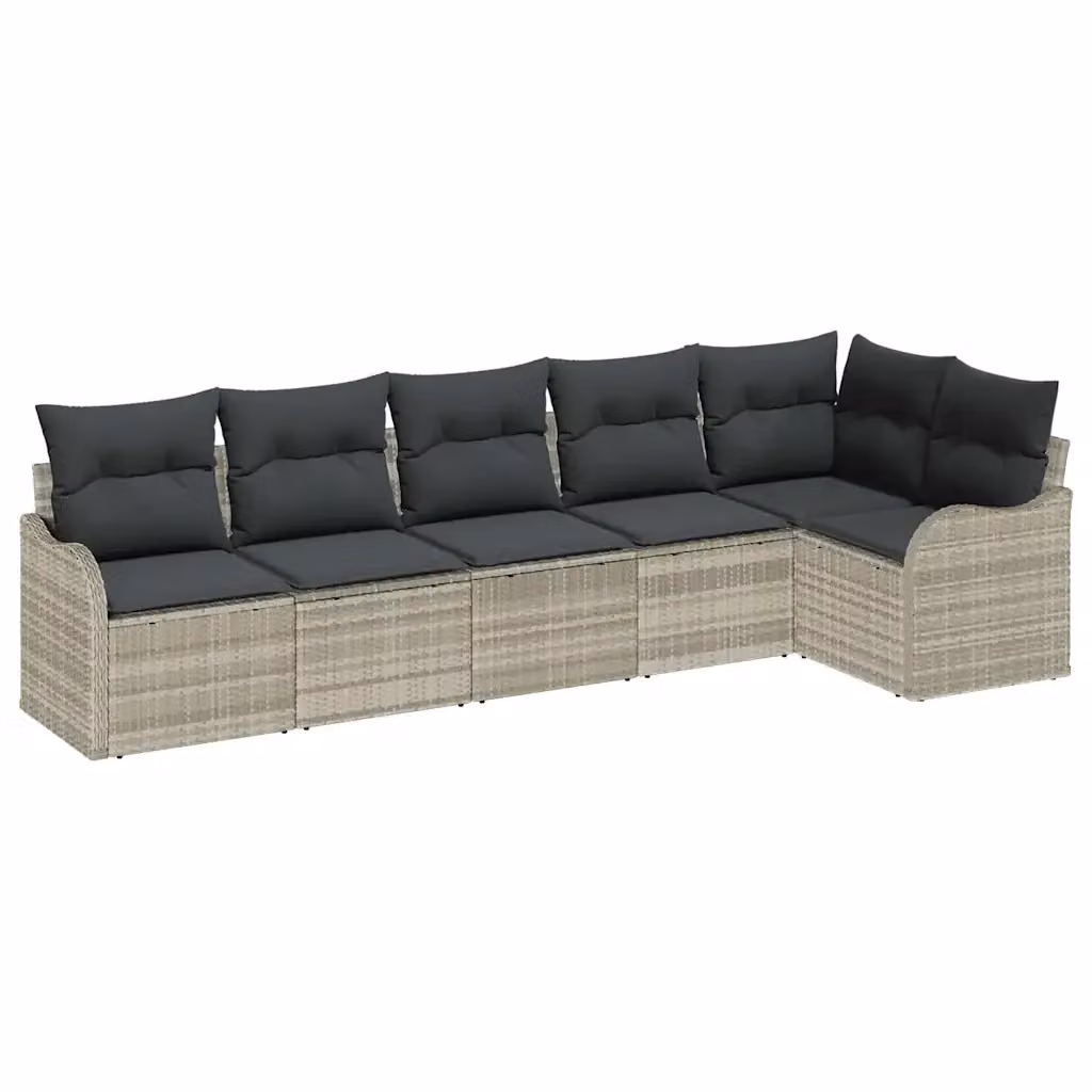 Set Divano da Giardino a L vidaXL in Polyrattan Grigio con Cuscini e Rivestimenti Rimovibili – 2