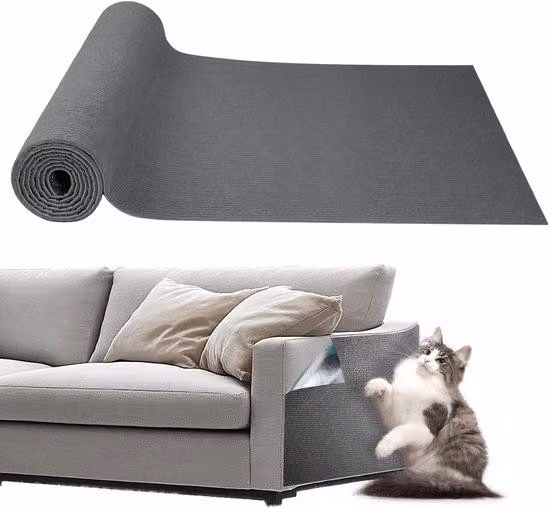 Tappeto antiscivolo per gatti, 40 x 250 cm, grigio scuro, protezione fai da te per pareti contro i graffi, per gatti di taglia standard