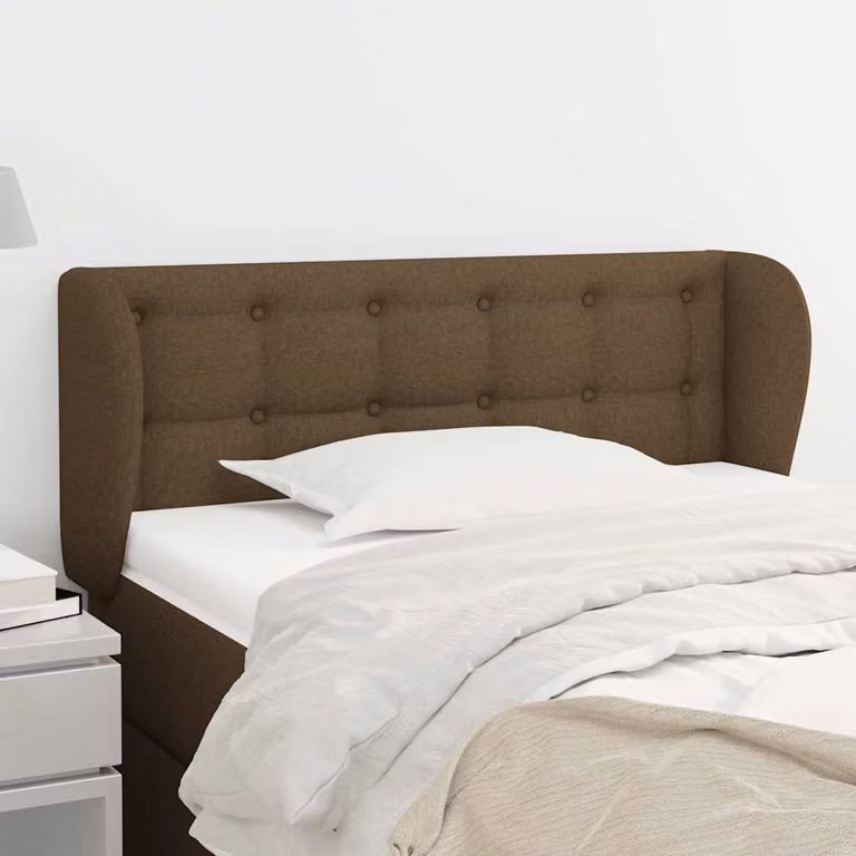 Testiera ad orecchio vidaXL in tessuto marrone scuro L: 103 cm, P: 23 cm, H: 78-88 cm