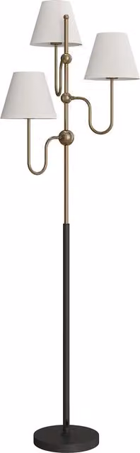 Lampada da terra HOMCOM con 3 punti luce, colore oro e bianco, Altezza: 165 cm