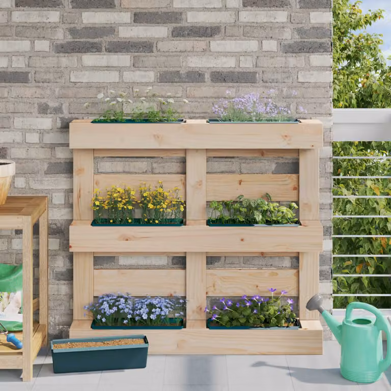 Set di 24 fioriere per Euro pallet vidaXL in plastica, colore verde, L 36 cm x P 13,5 cm x H 9,5 cm