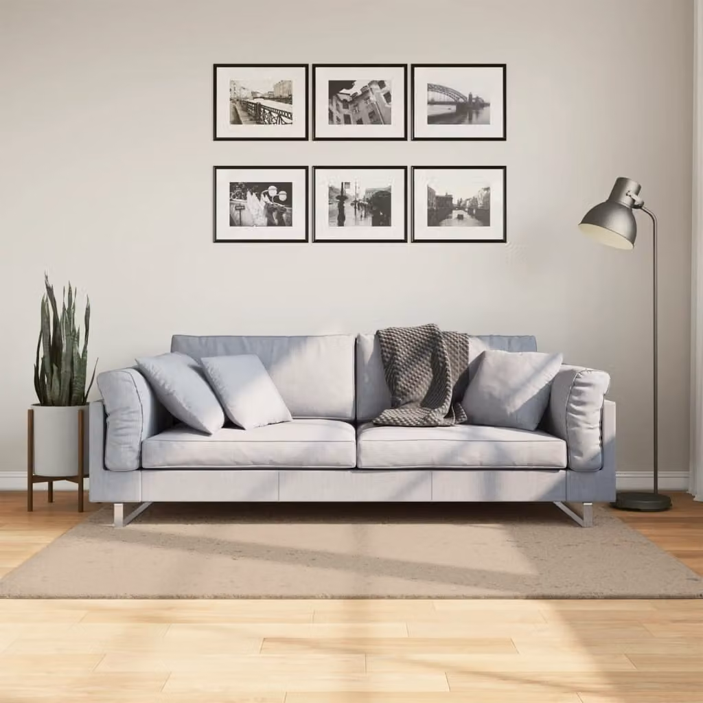 vidaXL Tappeto a Pelo Corto HUARTE Morbido e Lavabile Sabbia L: 120 cm, P: 170 cm