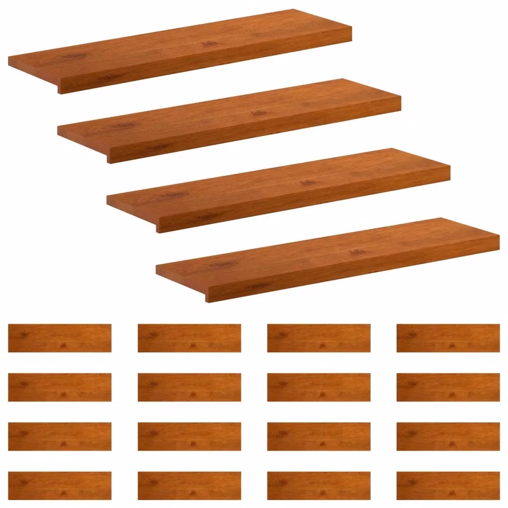 Set di 20 gradini per scale vidaXL in legno effetto quercia, colore marrone, L 90 x P 25 x H 2 cm – 2