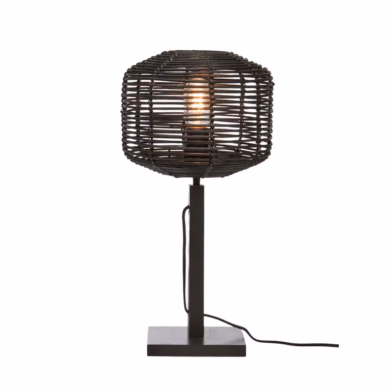 GOOD&MOJO - Lampada da tavolo Tanami - Bambù/Rattan - Lampada da tavolo Ø25cm - lampada da comodino, soggiorno, camera da letto