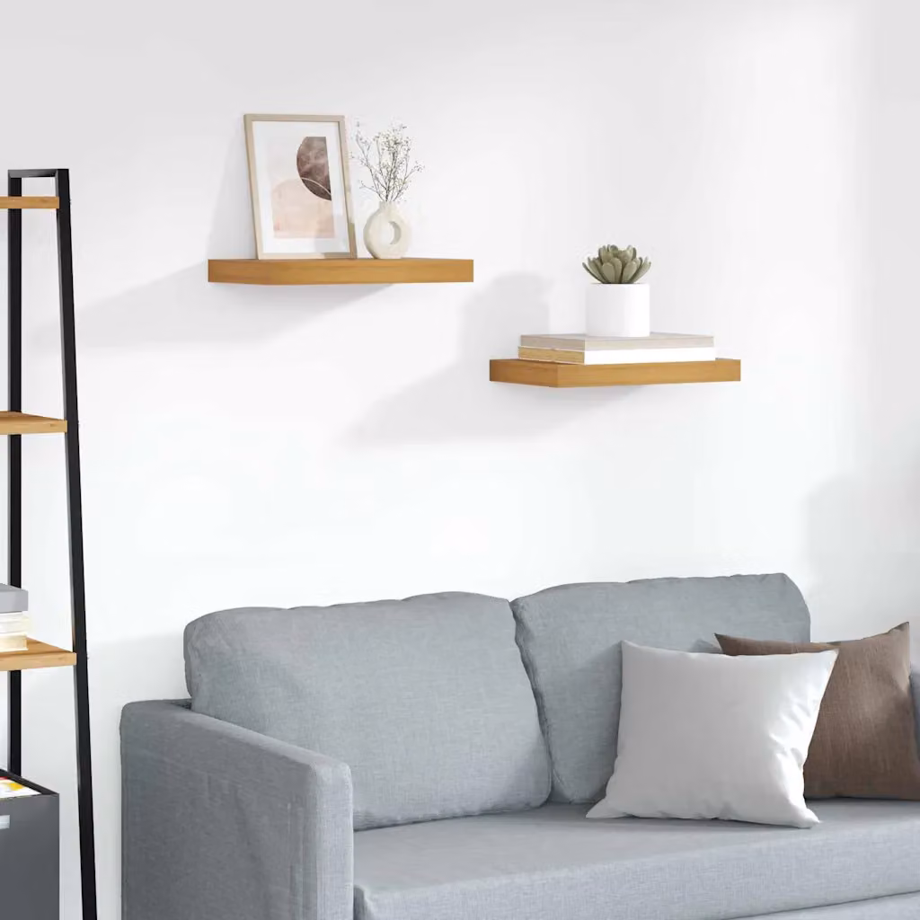 Set di 2 Scaffali da parete vidaXL in legno marrone L 40 cm, P 23,5 cm, H 3,8 cm