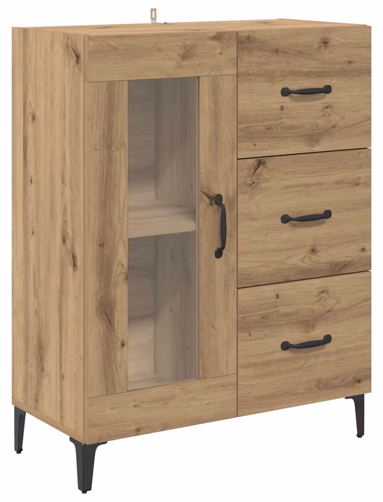 Credenza con cassetto Rovere artigianale 69,5 x 34 x 90 cm