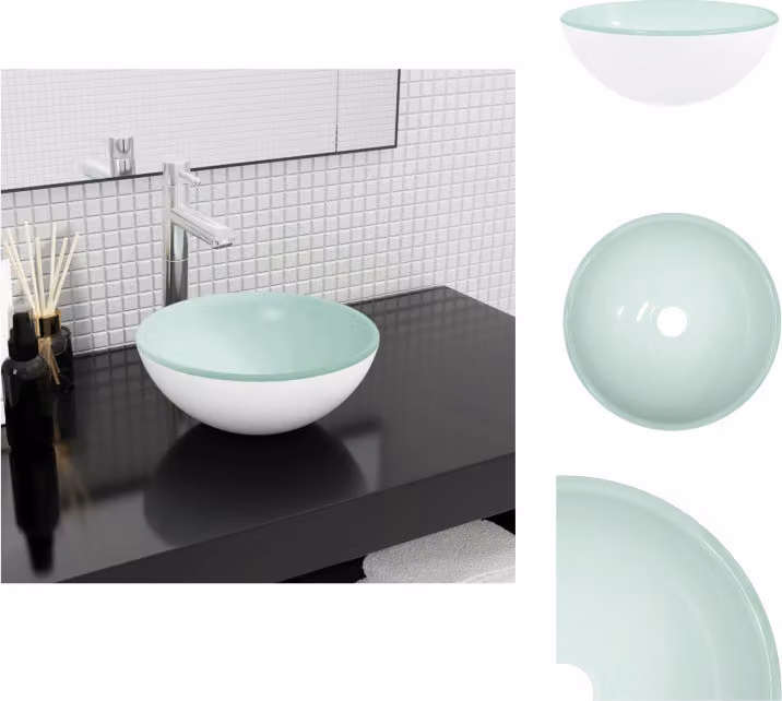 vidaXL Lavabo in vetro temperato 30x12 cm bianco - Lavabo da bagno