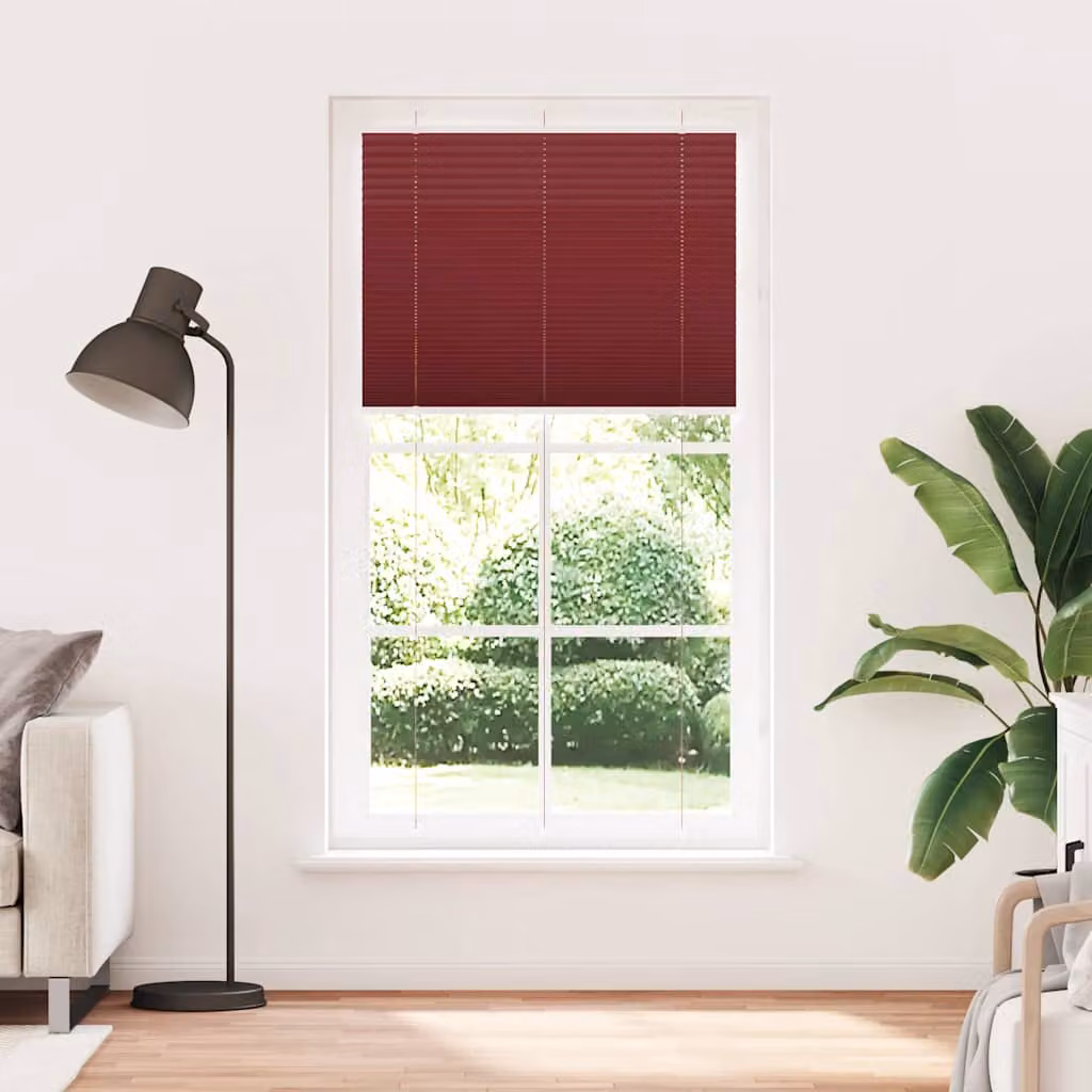 vidaXL Tenda Plissettata Rosso Bordeaux 105x200 cm Larghezza Tessuto