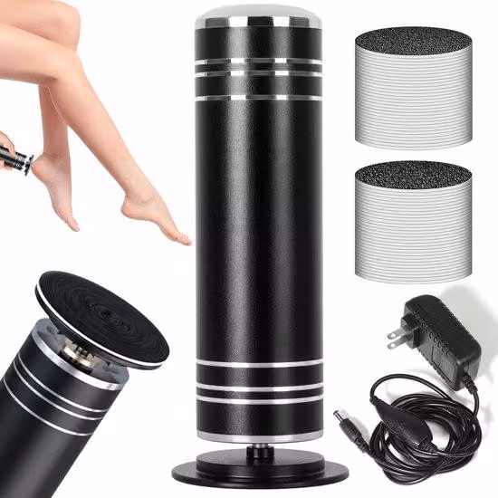 Lima elettrica per piedi con spina UE e 60 testine abrasive – Potente dispositivo per la rimozione dei calli: qualità da salone a casa tua