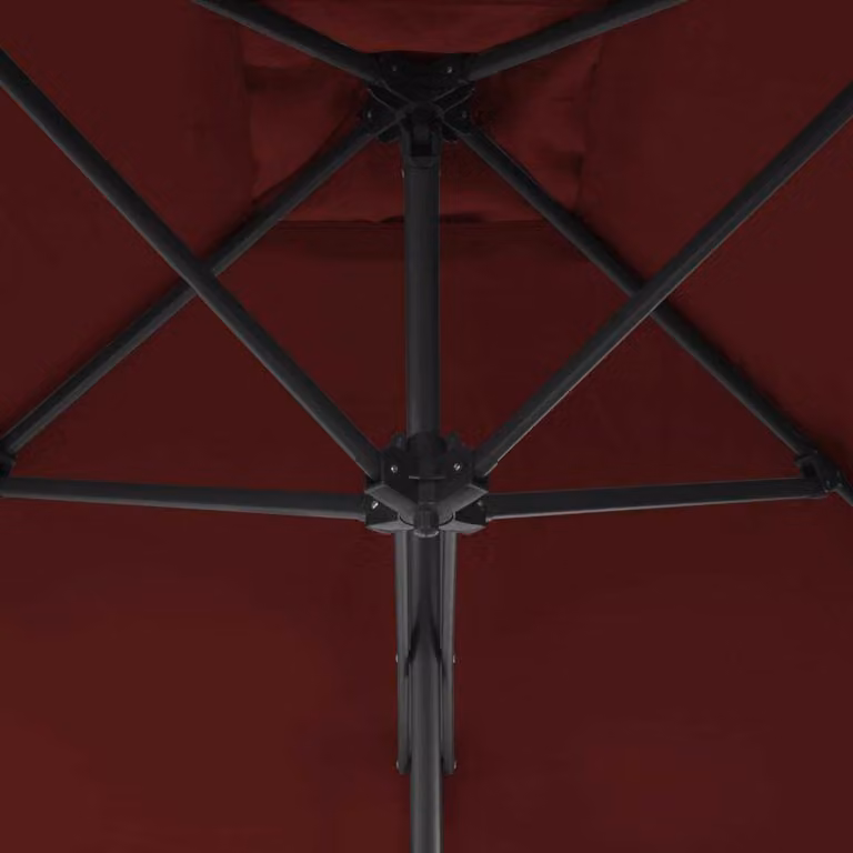 Maison Exclusive - Ombrellone con palo in acciaio 250x250x230 cm, rosso bordeaux