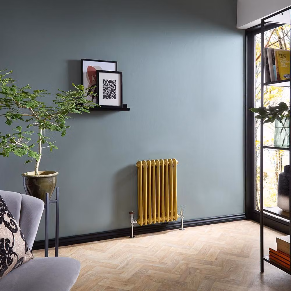 Radiatore Tradizionale a Doppia Colonna Orizzontale - Oro Metallizzato - 600mm x 425mm - Regent