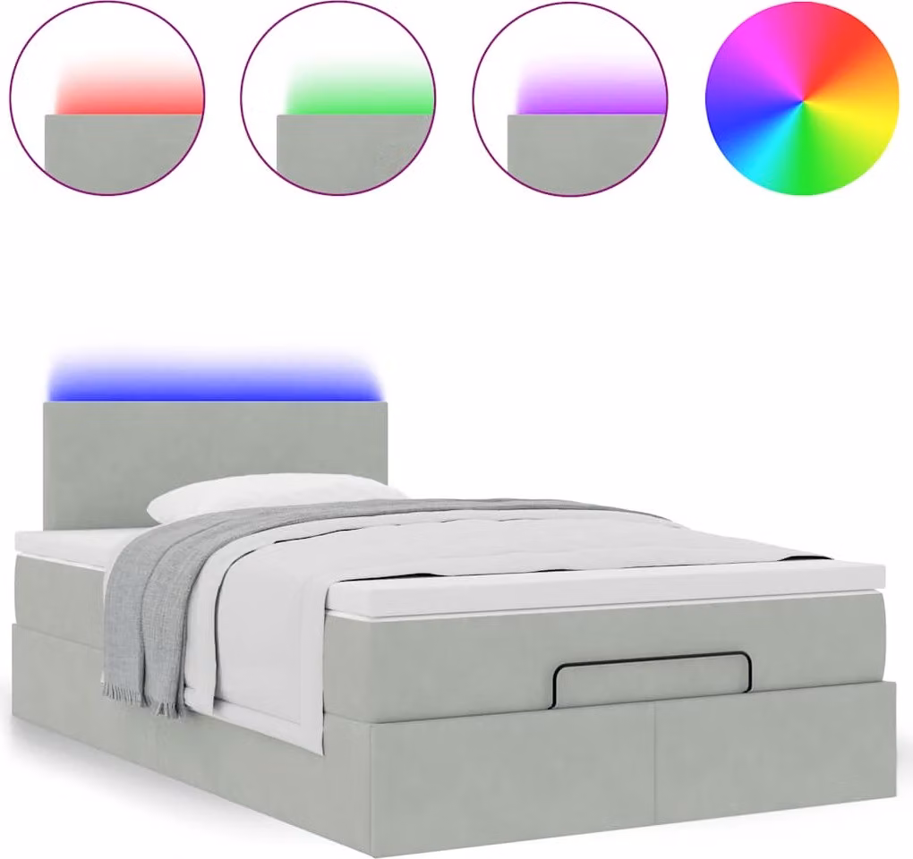 Struttura Letto Pouf con Materasso 120x200 cm Velluto