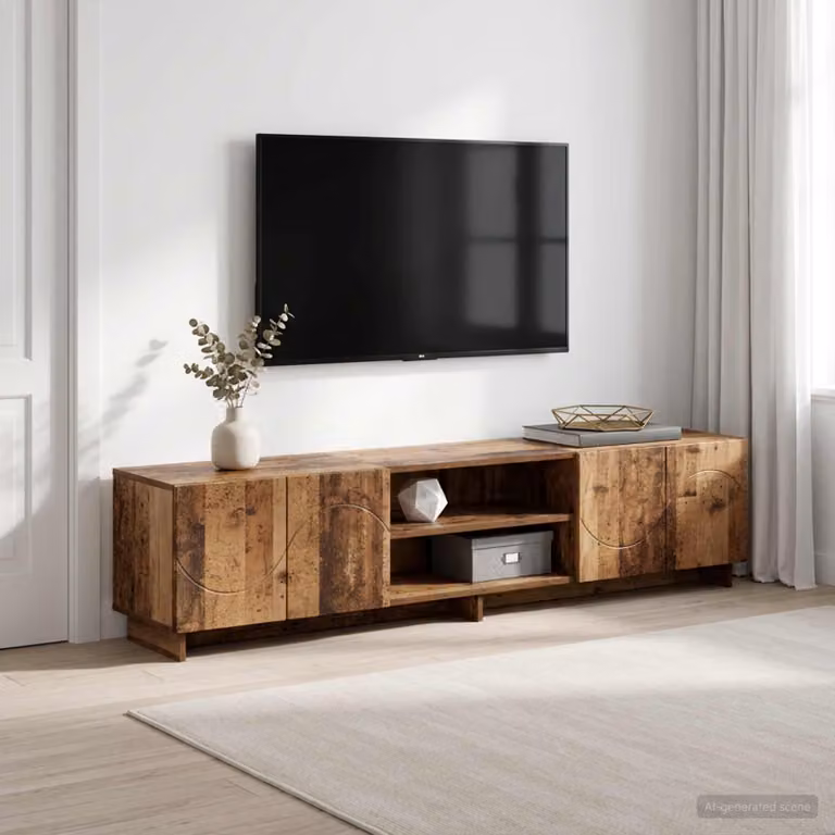 vidaXL Supporto TV moderno in legno color marrone L: 180 cm, P: 40 cm, H: 34,5 cm