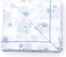 Set di lenzuola completo per lettino Italbaby 3 pezzi con decorazione animali in azzurro e bianco