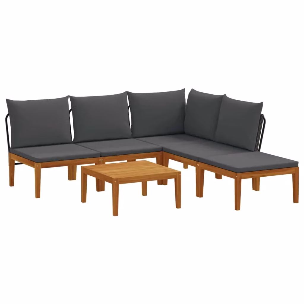 Set di 6 sedie da giardino vidaXL in legno di acacia e corda naturale per esterni – 2