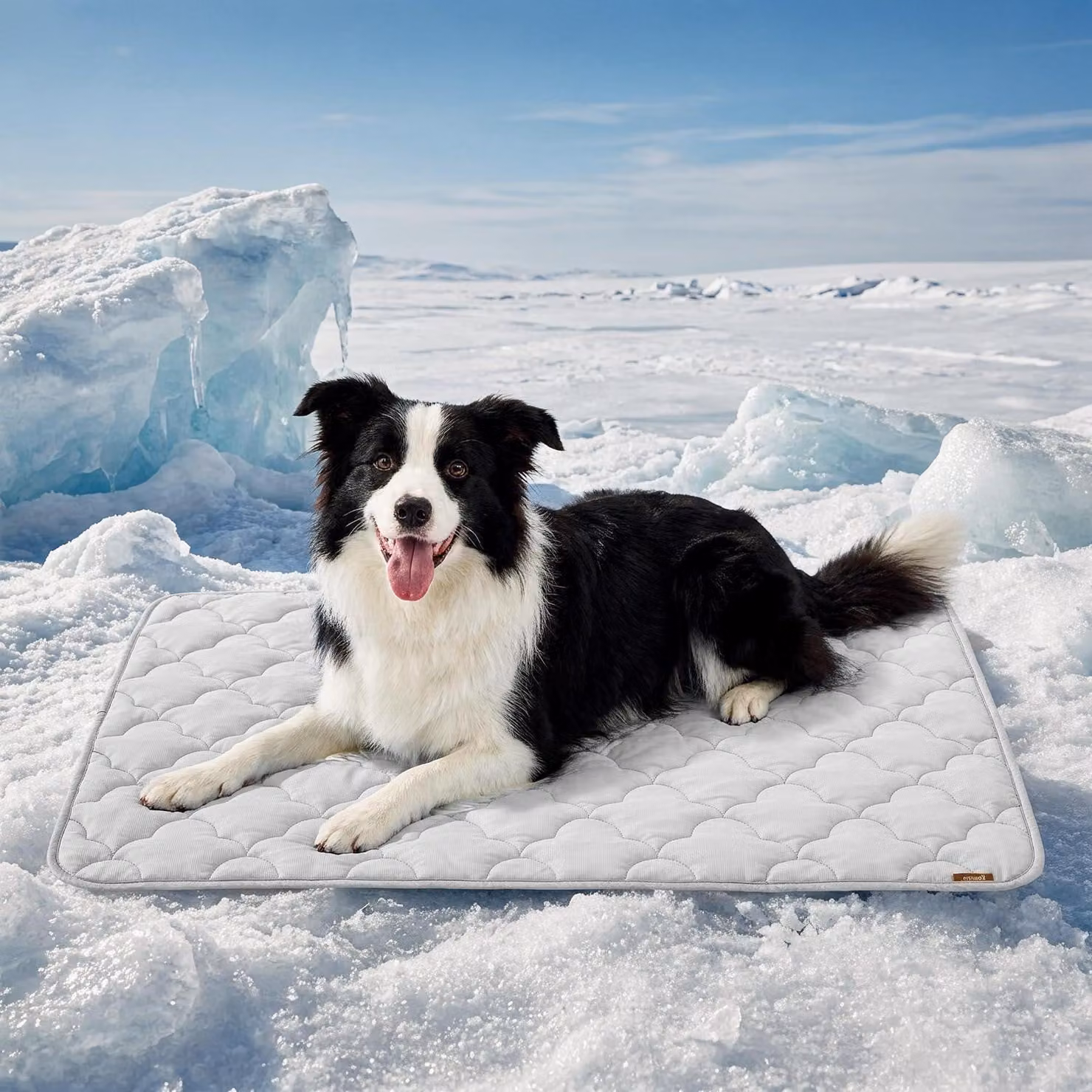 Tappetino refrigerante per cani, taglia XL, 104 x 67 cm, materiale Q-Max >0.5, lavabile, colore grigio