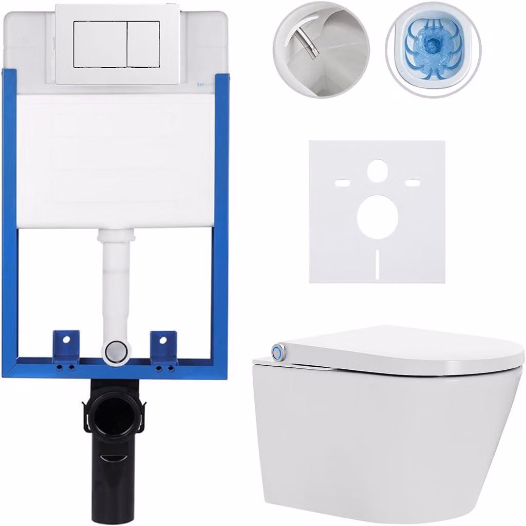 Set completo per WC Profi/Cronus Standard - bianco lucido - pulsante per WC Classic/bianco - da incasso - 59,3x38,4 cm