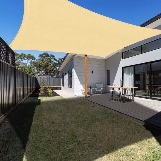 Tenda da sole a destra per patio 3x5 m, impermeabile, con protezione UV, color crema, per terrazza esterna e giardino