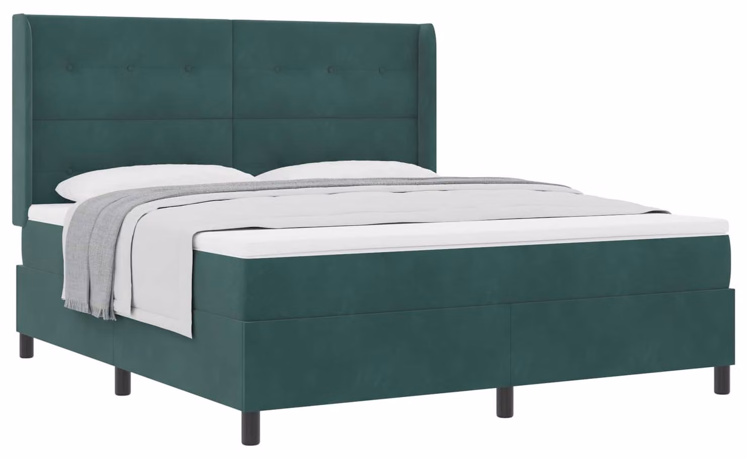 Letto a molle con materasso Verde Scuro 180 x 200 cm Velluto