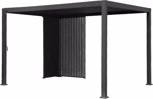 Pergola bioclimatica Sweeek in alluminio colore antracite con 2 persiane L/P/H: 3 x 4 x 2,57 m