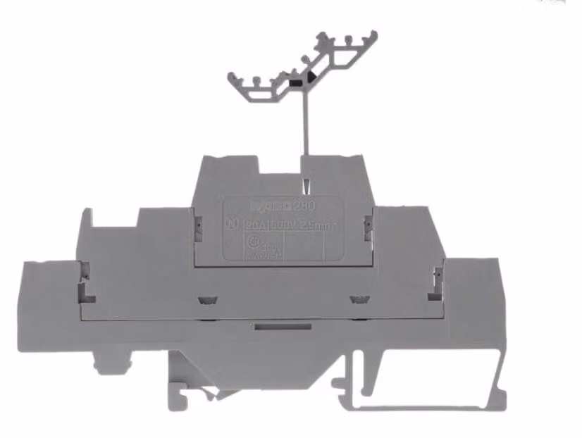 Morsetto a tre livelli 0,08-2,5qmm grigio - Morsetto di montaggio 5mm 20A 3-p 280-549