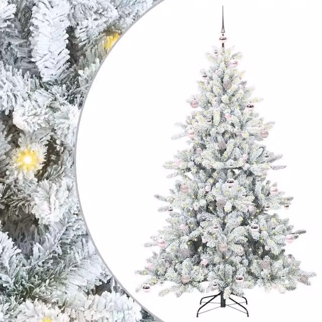 Albero di Natale | Decorazioni natalizie Artificiale con Rami Pieghevoli Bianco 210 cm